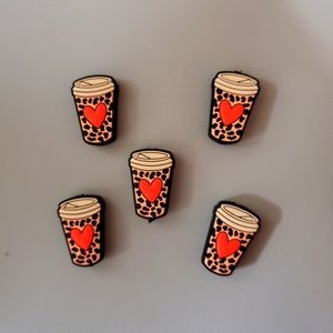 leopard coffee cup silicone focal beads
